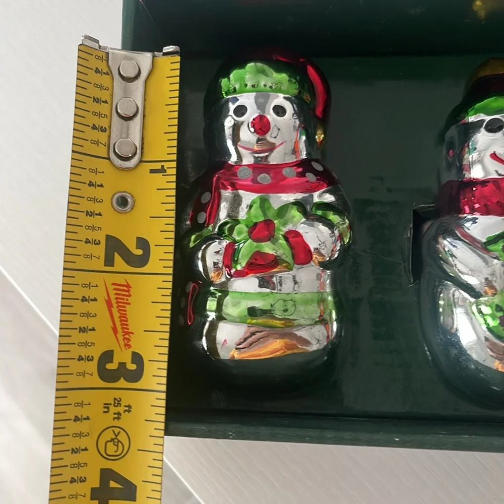 Vintage Snowman Napkin Rings Silver Jacobsons Set of 4 Christmas Holiday